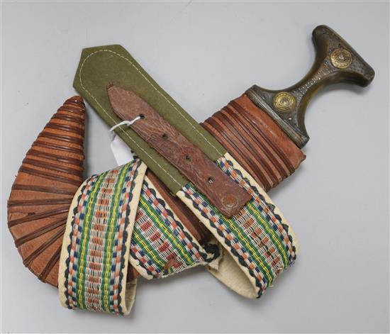 An arab dagger with belt 35cm